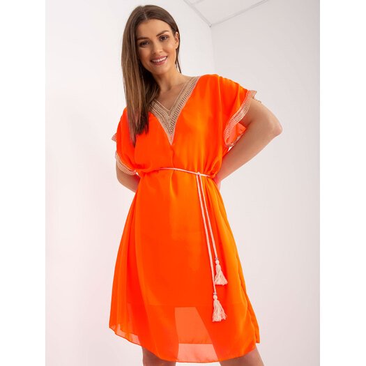 Suknelė-DHJ-SK-1508.12-fluo oranžinė