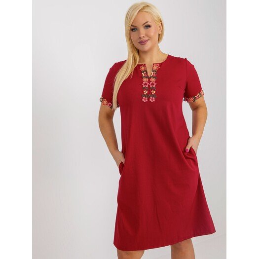 Sukienka-LK-SK-506309.50-ciemny czerwony