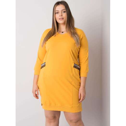 Sukienka-RV-SK-6836.55P-ciemny żółty