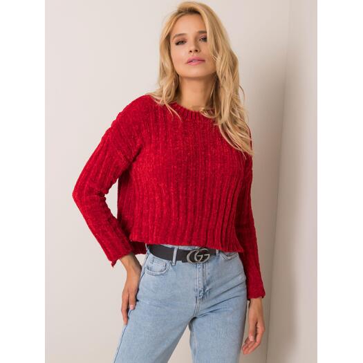 Sweter-19-SW-4557.60-ciemny czerwony