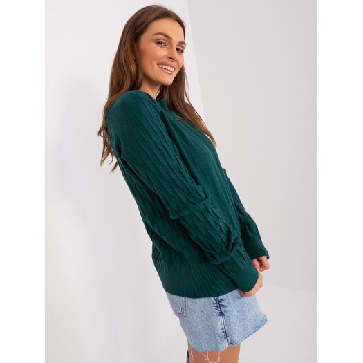 Sweter-AT-SW-2326.37X-ciemny zielony