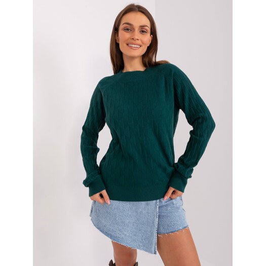 Sweter-AT-SW-2326.37X-ciemny zielony