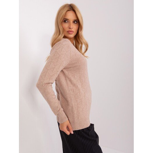 Sweter-AT-SW-232901.25X-ciemny bezowy