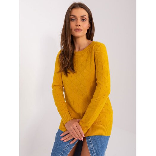 Sweter-AT-SW-232901.25X-ciemny żółty