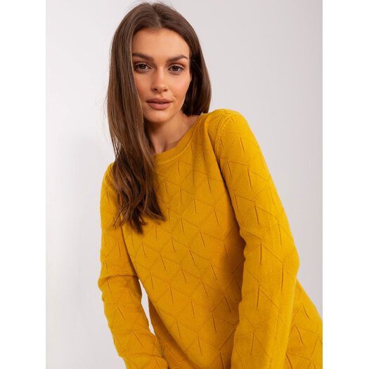 Sweter-AT-SW-232901.25X-ciemny żółty