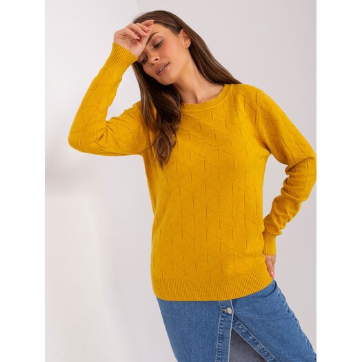 Sweter-AT-SW-232901.25X-ciemny żółty