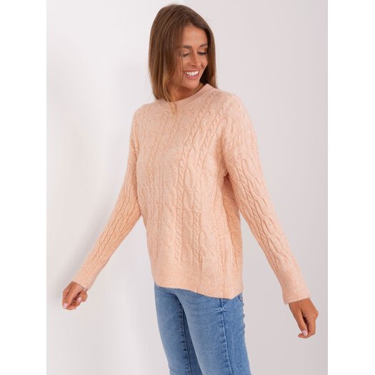 Sweter-AT-SW-2335.27-brzoskwiniowy