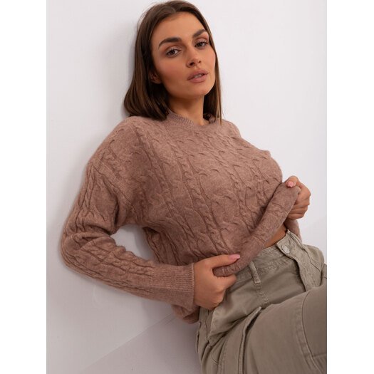 Sweter-AT-SW-2335.27-ciemny bezowy