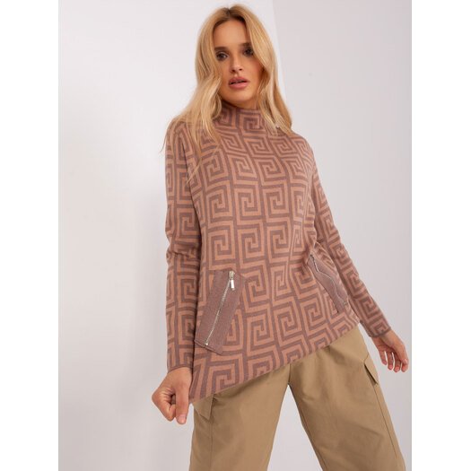 Sweter-AT-SW-2341.00P-brązowy