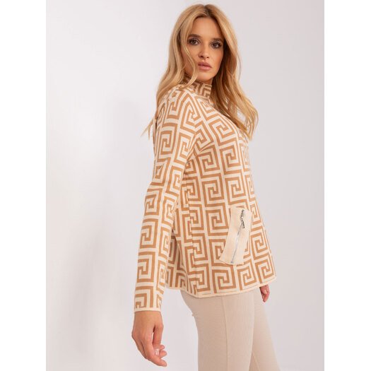 Sweter-AT-SW-2341.00P-camelowy