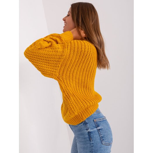Sweter-AT-SW-2350.91P-ciemny żółty