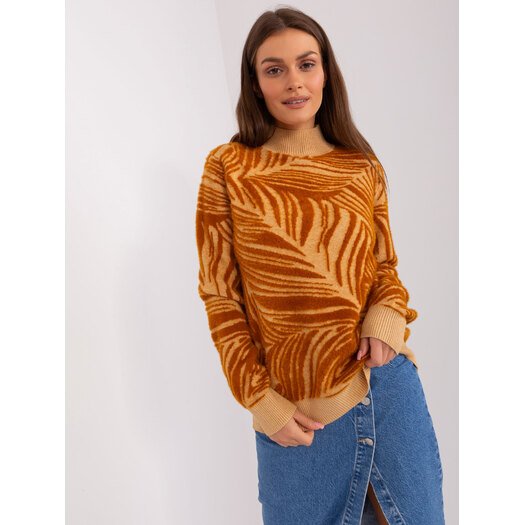 Sweter-AT-SW-2357.96-camelowy