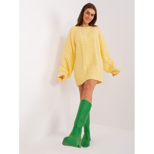 Sweter-AT-SW-2367-2.64P-jasny żółty