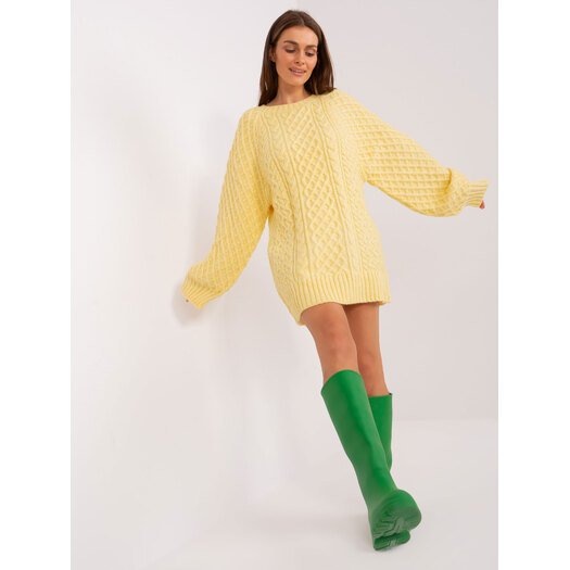 Sweter-AT-SW-2367-2.64P-jasny żółty