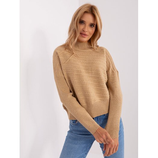 Sweter-AT-SW-2368.36X-camelowy