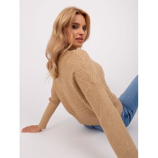 Sweter-AT-SW-2368.36X-camelowy