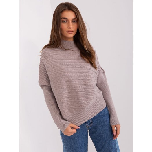 Sweter-AT-SW-2368.36X-ciemny bezowy