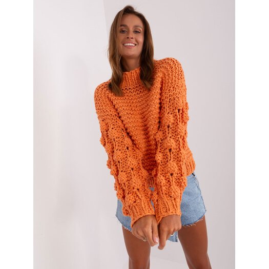 Sweter-AT-SW-2382.97P-pomarańczowy