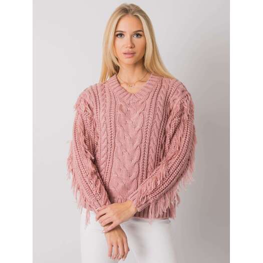 Sweter-CA-SW-3746.06-ciemny różowy