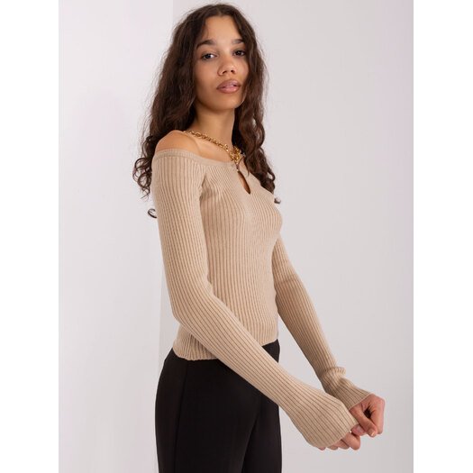 Sweter-EM-SW-070921.49-ciemny bezowy