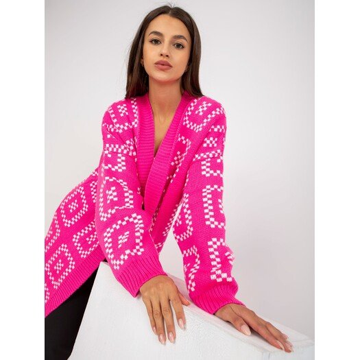 Sweter-LC-SW-0296.08P-fluo różowy