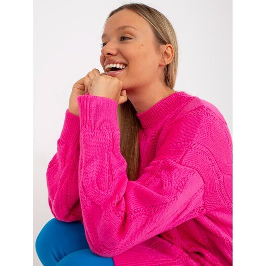 Sweter-LC-SW-0297.35P-fluo różowy