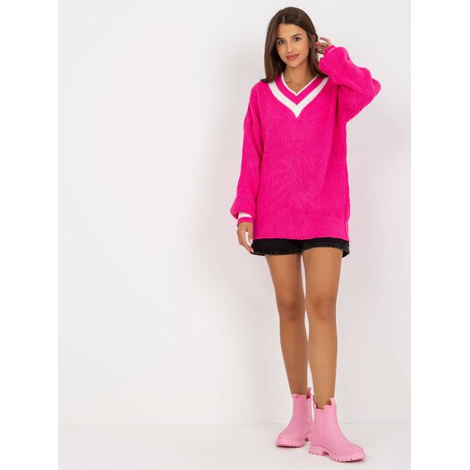 Sweter-LC-SW-0335.06X-fluo różowy