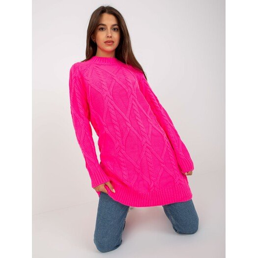 Sweter-LC-SW-8012.88P-fluo różowy