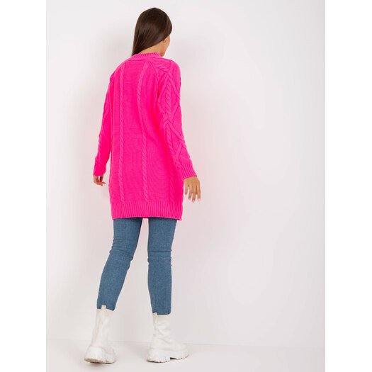 Sweter-LC-SW-8012.88P-fluo różowy