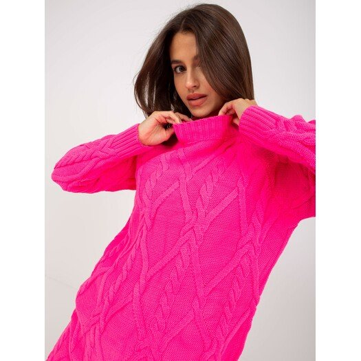 Sweter-LC-SW-8012.88P-fluo różowy