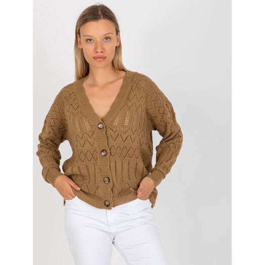 Sweter-LC-SW-8022.04P-ciemny bezowy