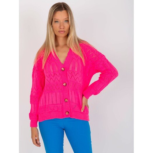 Sweter-LC-SW-8022.04P-fluo różowy