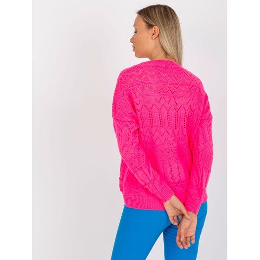 Sweter-LC-SW-8022.04P-fluo różowy