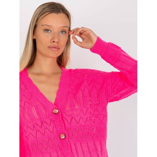 Sweter-LC-SW-8022.04P-fluo różowy