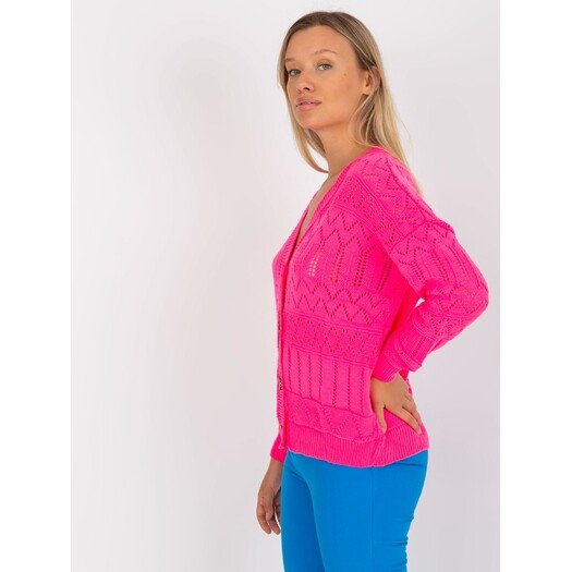 Sweter-LC-SW-8022.04P-fluo różowy