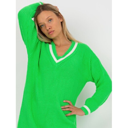 Sweter-LC-SW-8023.55P-fluo zielony