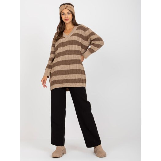 Sweter-LC-SW-8030.29P-ciemny bezowy