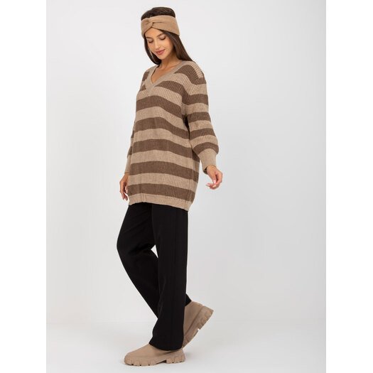 Sweter-LC-SW-8030.29P-ciemny bezowy