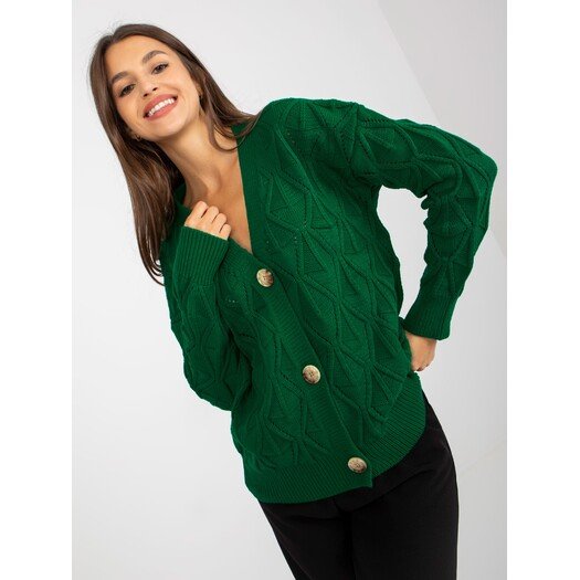 Sweter-LC-SW-8035.06X-ciemny zielony