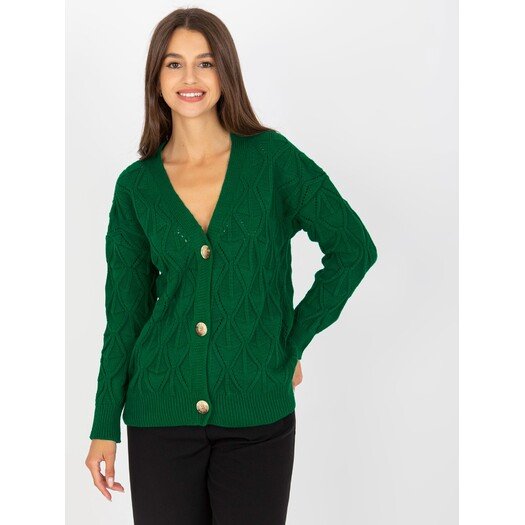 Sweter-LC-SW-8035.06X-ciemny zielony