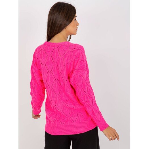 Sweter-LC-SW-8035.06X-fluo różowy