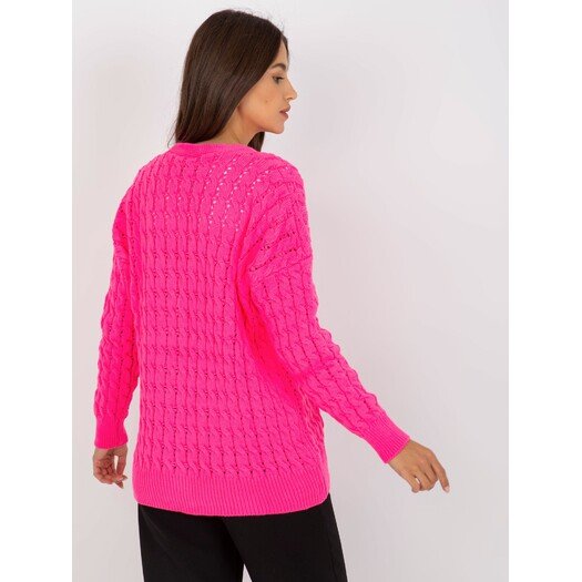 Sweter-LC-SW-8036.74P-fluo różowy