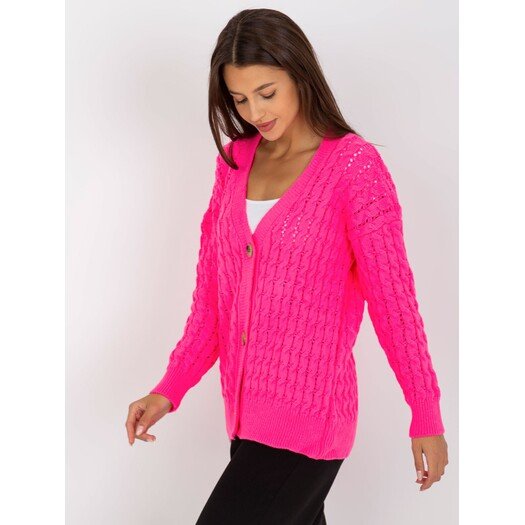 Sweter-LC-SW-8036.74P-fluo różowy