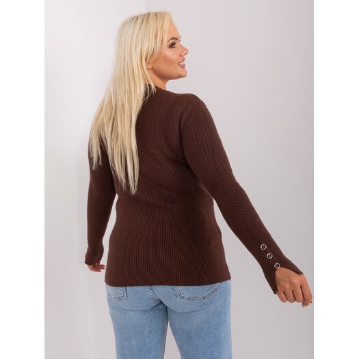 Sweter-PM-SW-PM-3770.30-ciemny brązowy