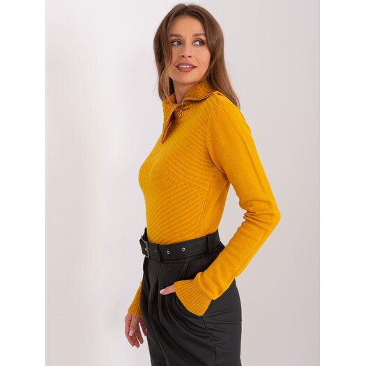 Sweter-PM-SW-R3634.99-ciemny żółty