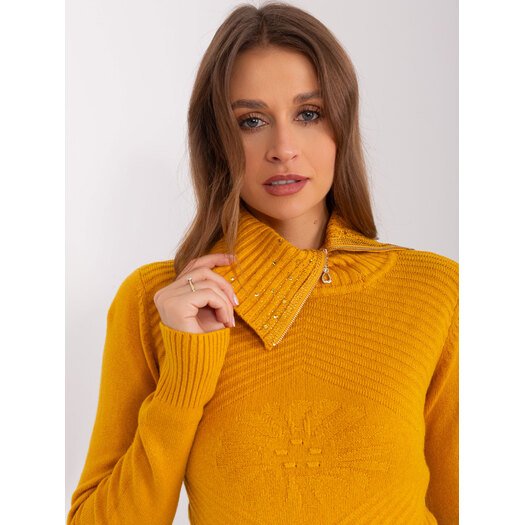 Sweter-PM-SW-R3634.99-ciemny żółty