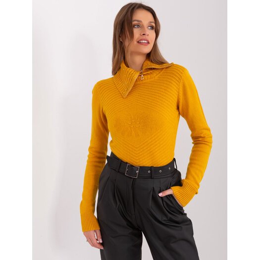 Sweter-PM-SW-R3634.99-ciemny żółty