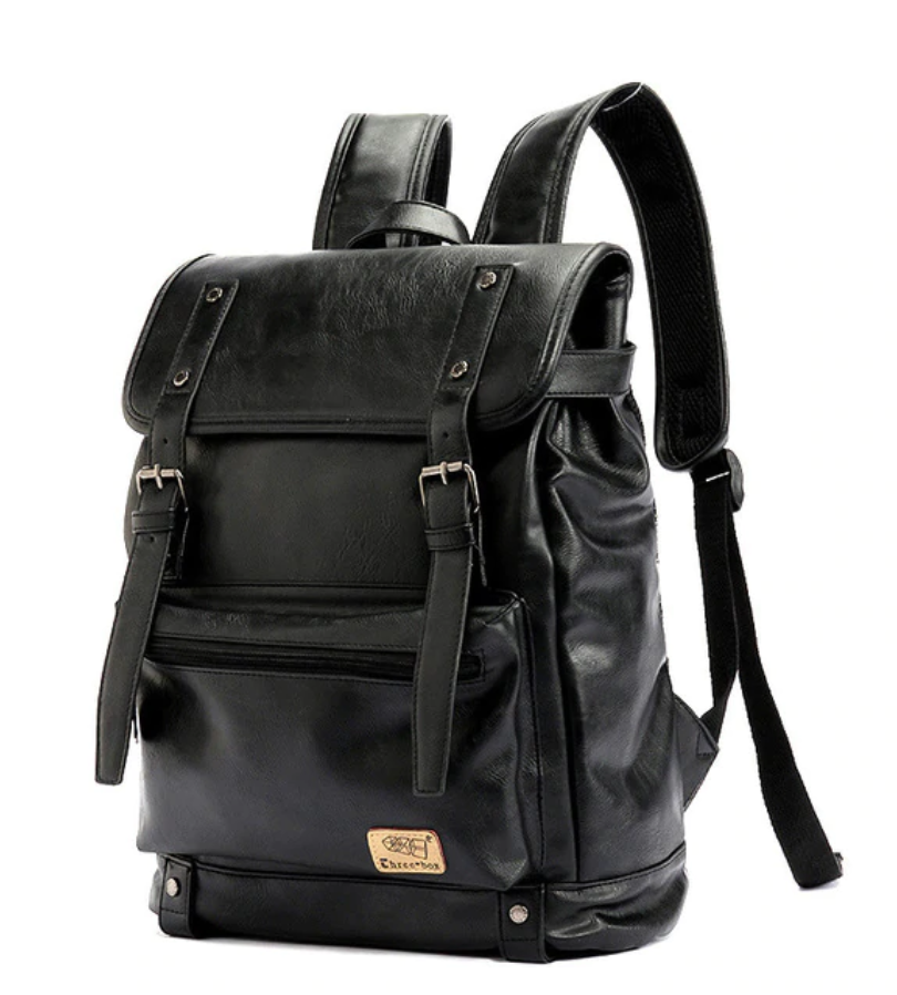 leather school backpack